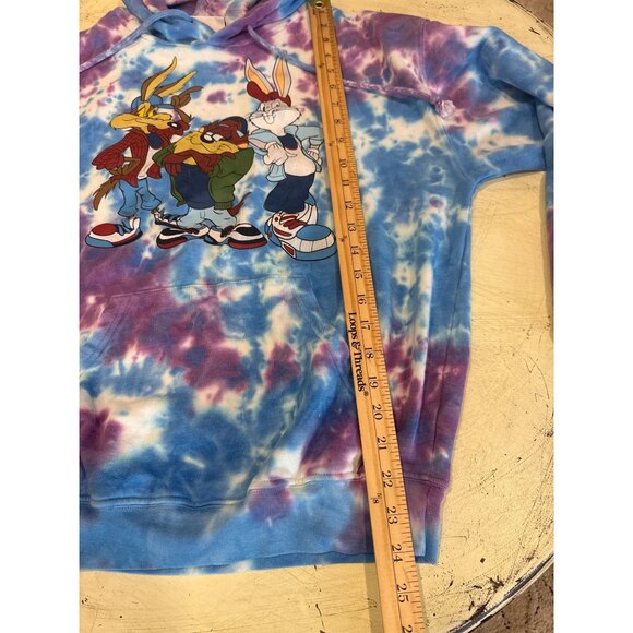 Looney Tunes Tie-Dye Hoodie M Wile E. Coyote Taz Bugs Bunny - Picture 4 of 8